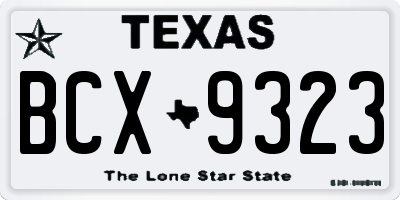 TX license plate BCX9323