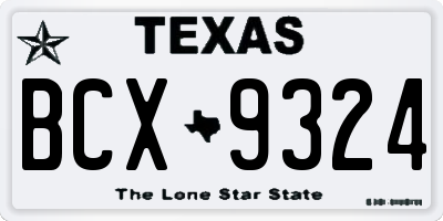 TX license plate BCX9324