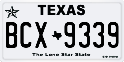 TX license plate BCX9339