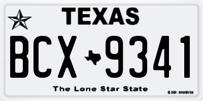 TX license plate BCX9341