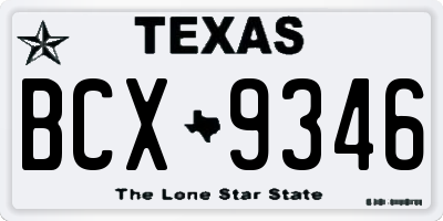 TX license plate BCX9346