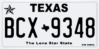 TX license plate BCX9348