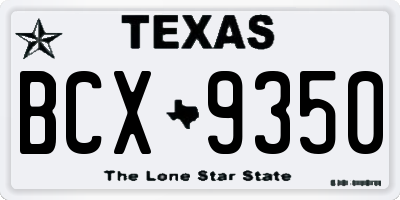 TX license plate BCX9350