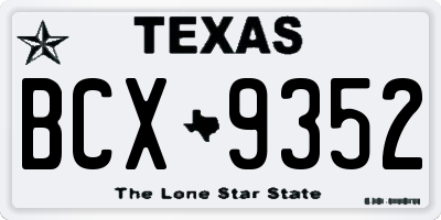 TX license plate BCX9352