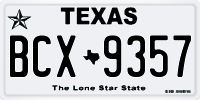 TX license plate BCX9357