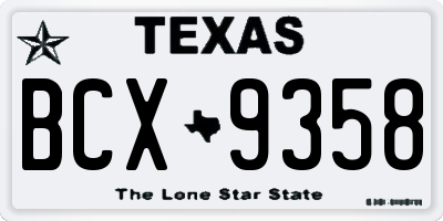 TX license plate BCX9358