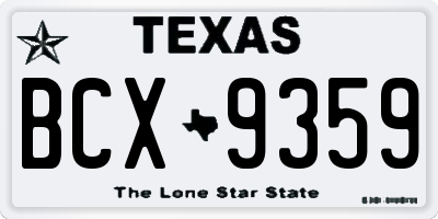 TX license plate BCX9359