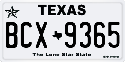 TX license plate BCX9365