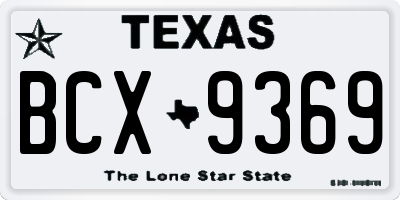 TX license plate BCX9369