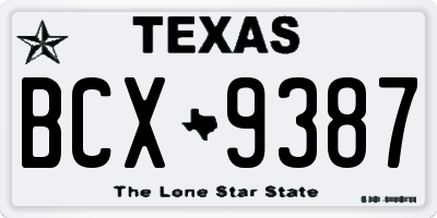 TX license plate BCX9387