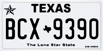 TX license plate BCX9390