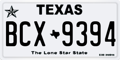 TX license plate BCX9394