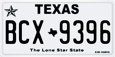 TX license plate BCX9396