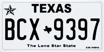 TX license plate BCX9397