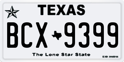 TX license plate BCX9399