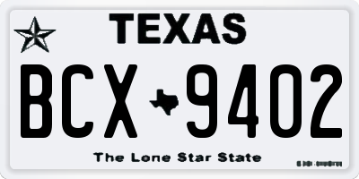 TX license plate BCX9402