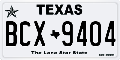 TX license plate BCX9404