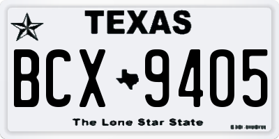 TX license plate BCX9405