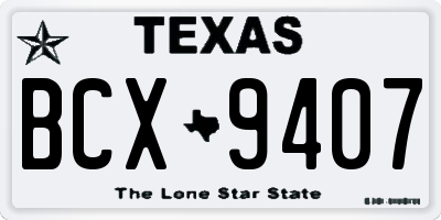 TX license plate BCX9407