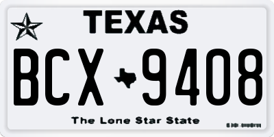 TX license plate BCX9408