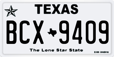 TX license plate BCX9409