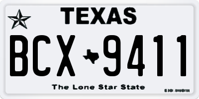 TX license plate BCX9411