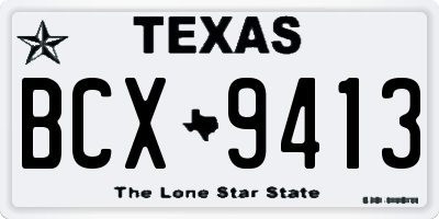 TX license plate BCX9413