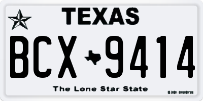 TX license plate BCX9414