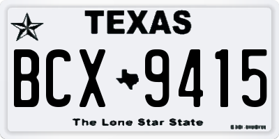 TX license plate BCX9415