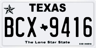 TX license plate BCX9416