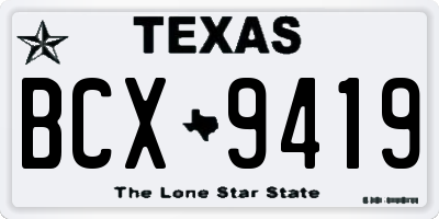 TX license plate BCX9419