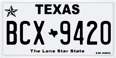 TX license plate BCX9420