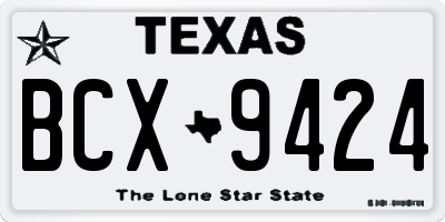 TX license plate BCX9424