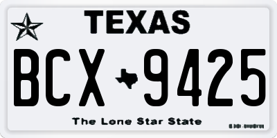 TX license plate BCX9425