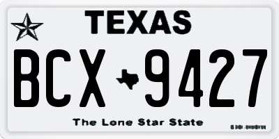 TX license plate BCX9427