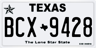 TX license plate BCX9428