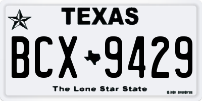 TX license plate BCX9429