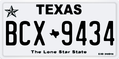 TX license plate BCX9434