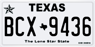 TX license plate BCX9436