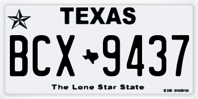 TX license plate BCX9437