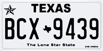 TX license plate BCX9439