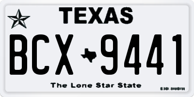 TX license plate BCX9441