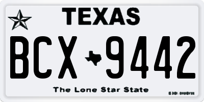 TX license plate BCX9442