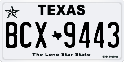 TX license plate BCX9443