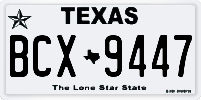 TX license plate BCX9447