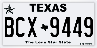 TX license plate BCX9449