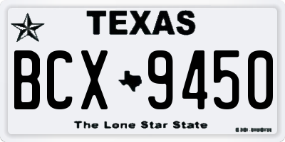 TX license plate BCX9450