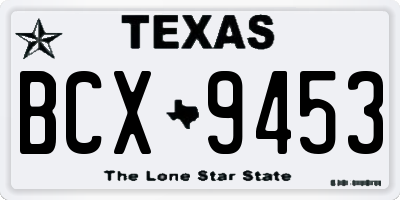 TX license plate BCX9453