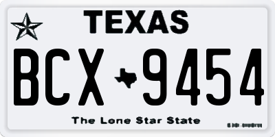 TX license plate BCX9454