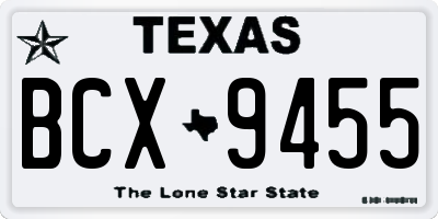 TX license plate BCX9455